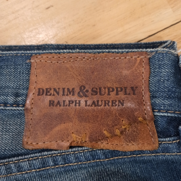 Ralph Lauren Mens Denim & Supply Slim Distressed Patched Blue Denim Jeans  30x32 - Picture 6 of 15